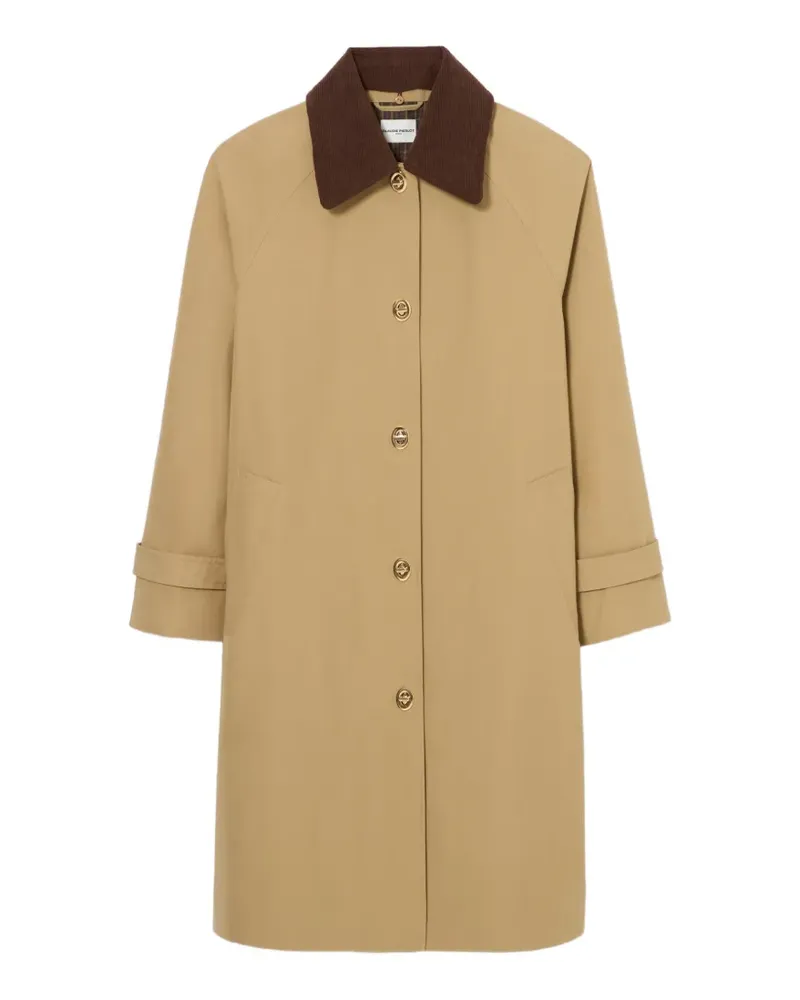 Claudie Pierlot removable velvet collar trench - Nude Nude