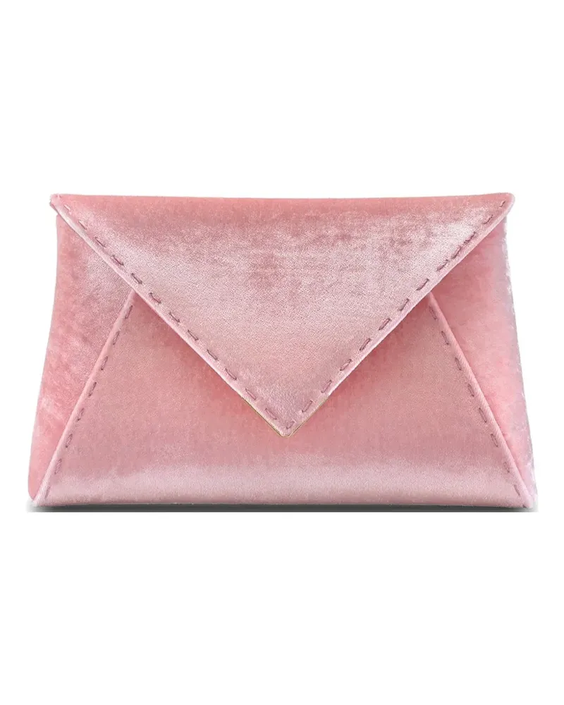 Tyler Ellis Lee Pouchet crushed-velvet clutch bag - Rosa Rosa