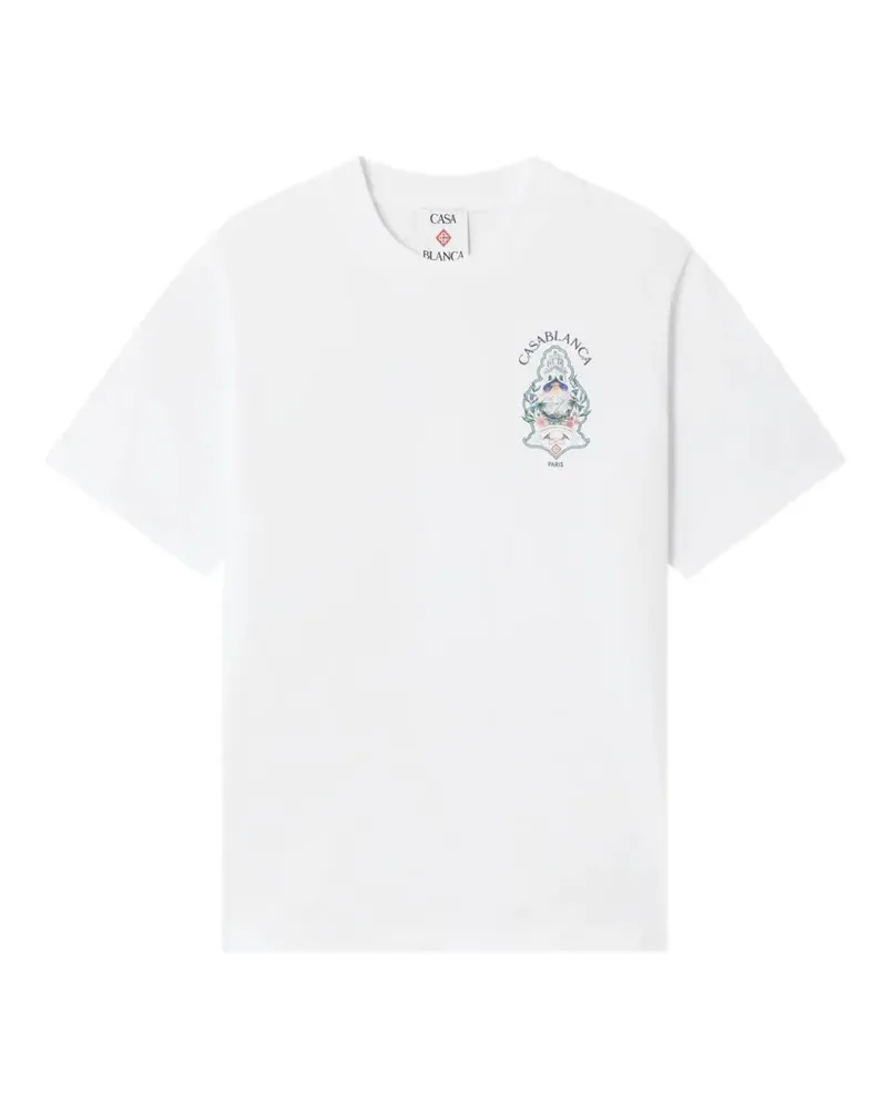 Casablanca Paris Hotel Emblem T-Shirt mit Print - Weiß Weiß