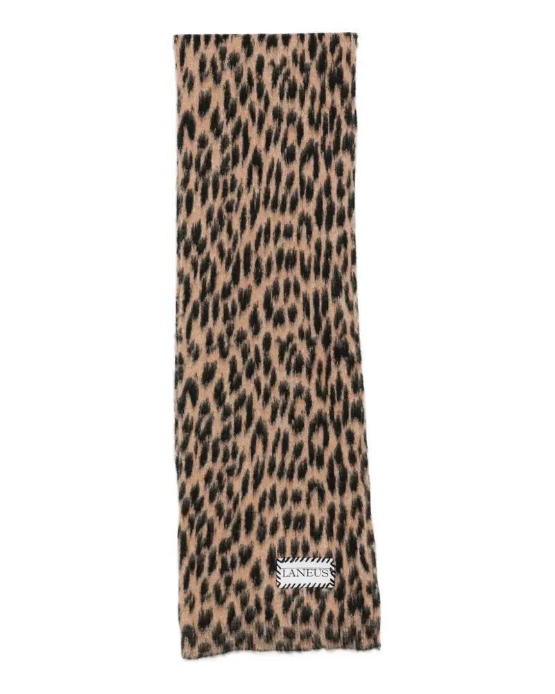 Laneus Schal mit Leopardenprint - Nude Nude