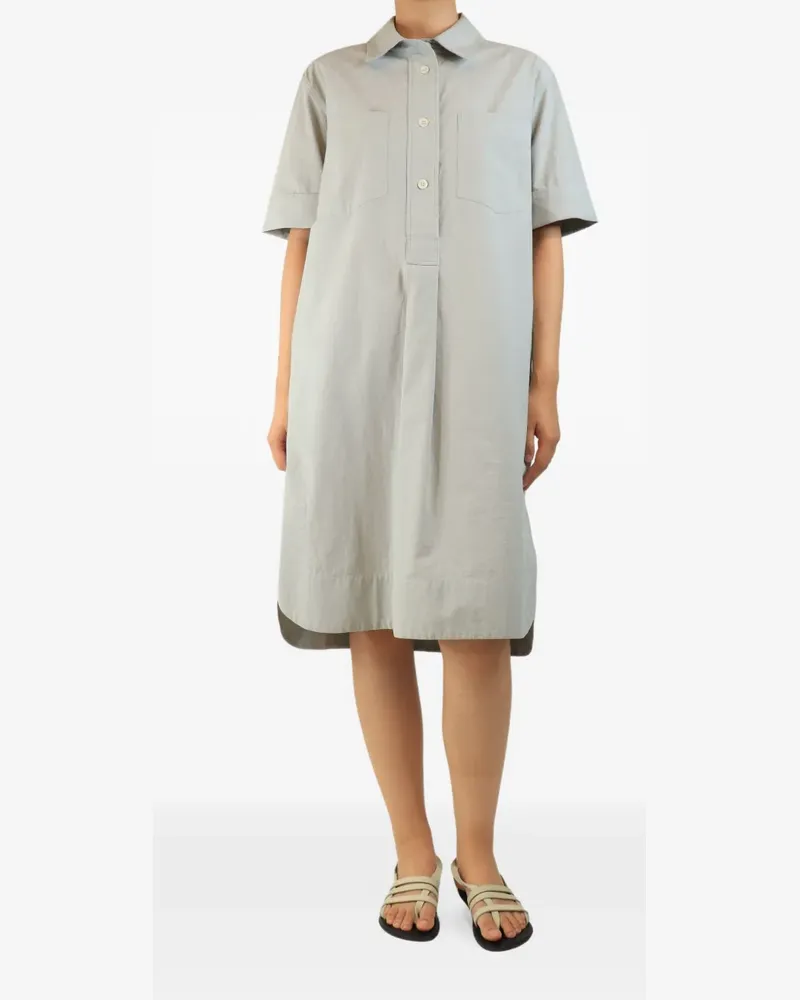Margaret Howell Kurzärmeliges Midi-Hemdkleid aus Baumwolle - Blau Blau