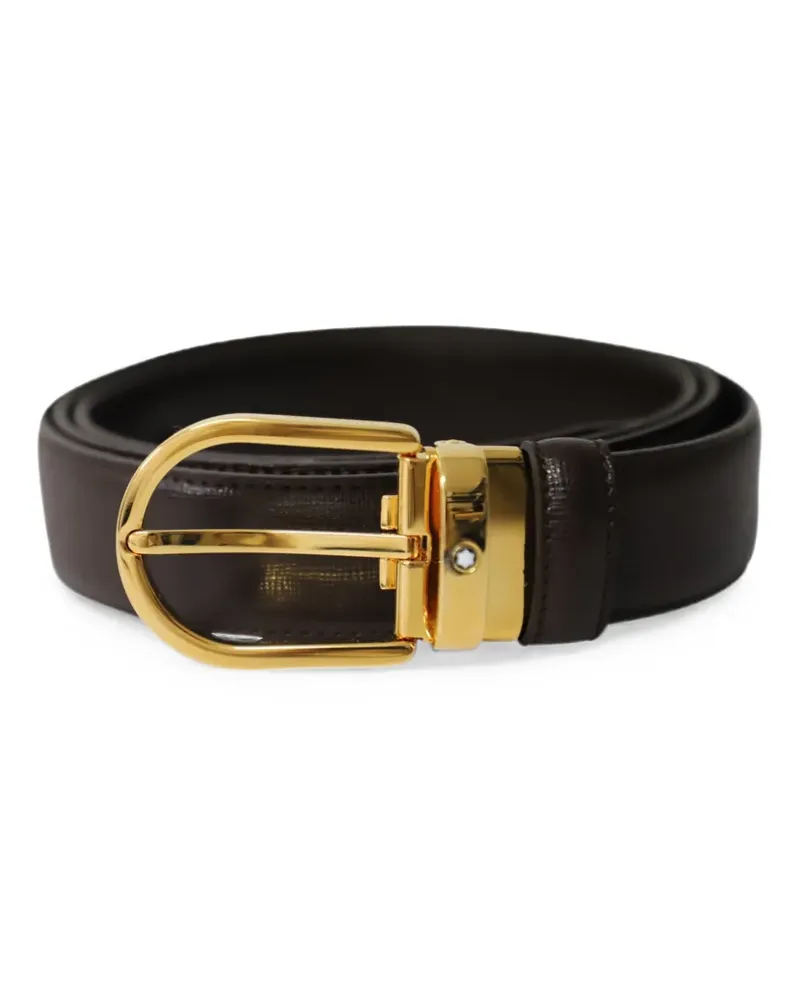 Montblanc logo-engraved buckle belt - Braun Braun