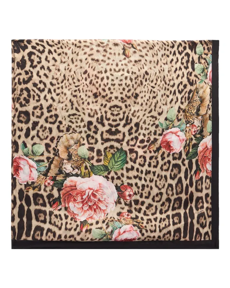 Roberto Cavalli Schal mit Leoparden-Print - Nude Nude