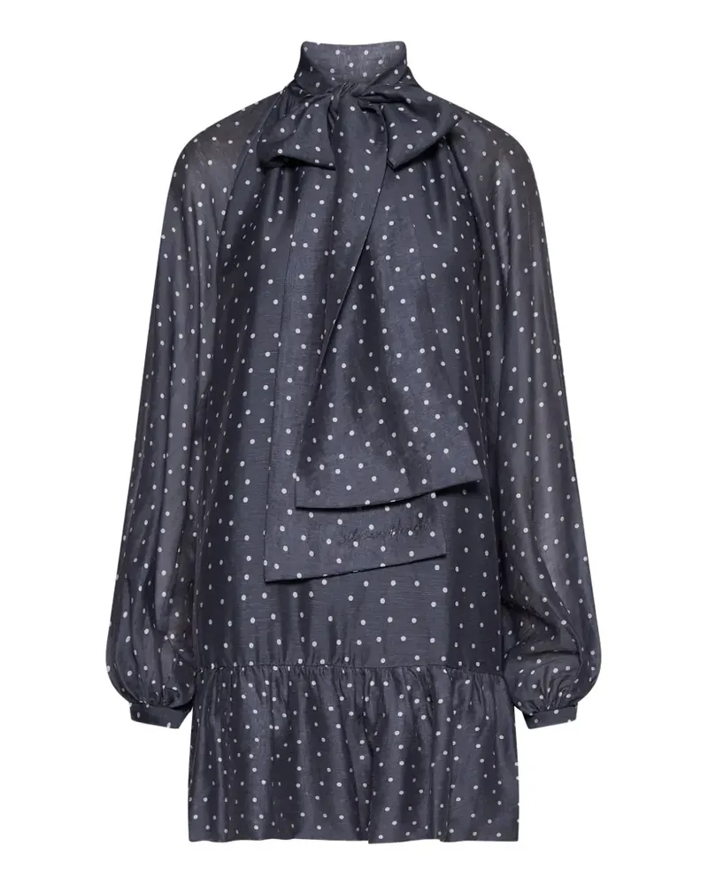 Silvian Heach polka-dot ruffle-trim dress - Blau Blau