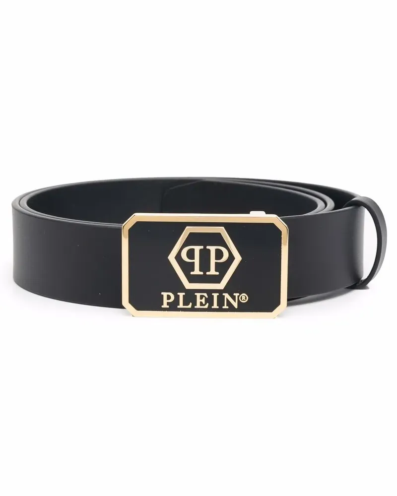 Philipp Plein Gürtel mit Logo-Schnalle - Schwarz Schwarz
