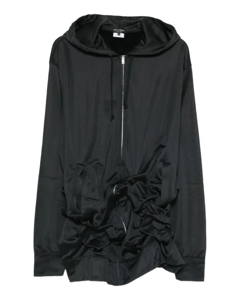 Comme des Garçons ruched zip-fastening hoodie - Schwarz Schwarz