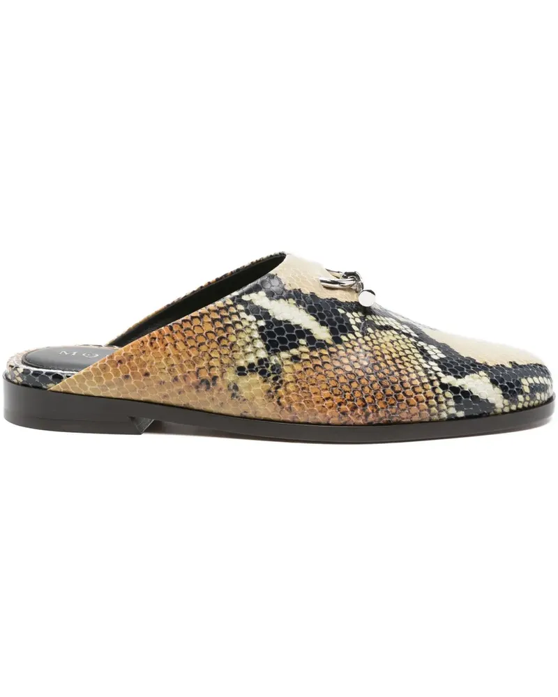 Alexander McQueen Mules mit Schlangen-Effekt - Nude Nude