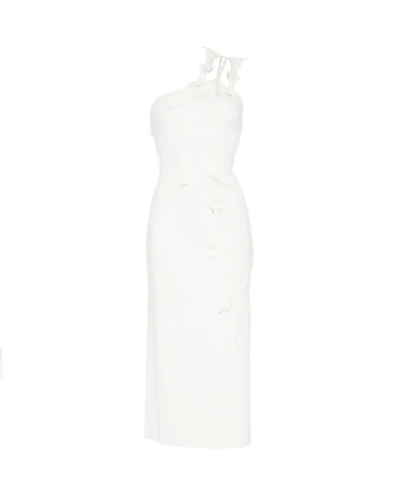 Cult Gaia Jilly floral-appliqué one-shoulder midi dress - Weiß Weiß