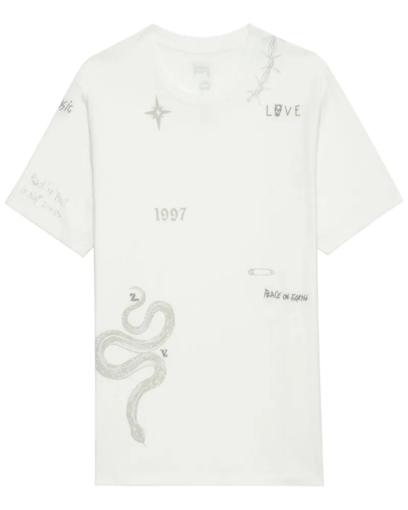 Zadig & Voltaire T-Shirt mit grafischem Print - Weiß Weiß