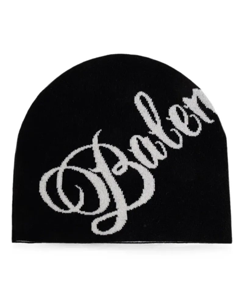 Balenciaga logo-embellishment beanie hat - Schwarz Schwarz