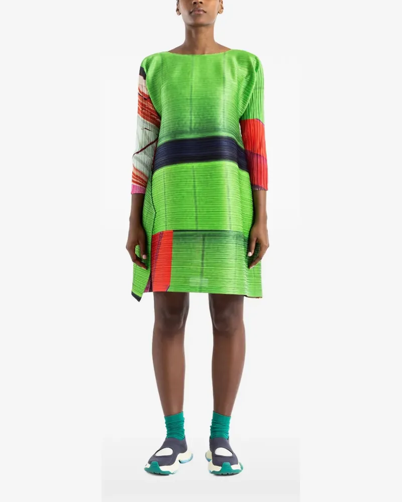 Issey Miyake City Collage pleated tunic - Grün Grün