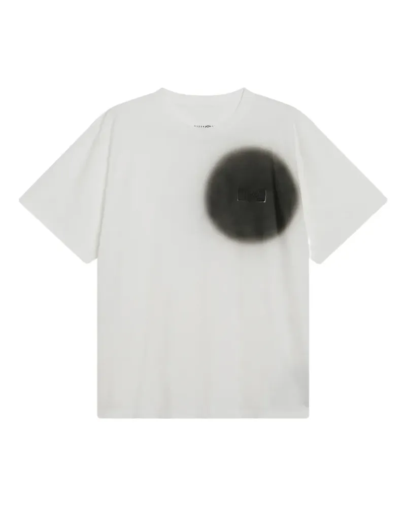 Maison Margiela spray-effect logo-patch T-shirt - Nude Nude