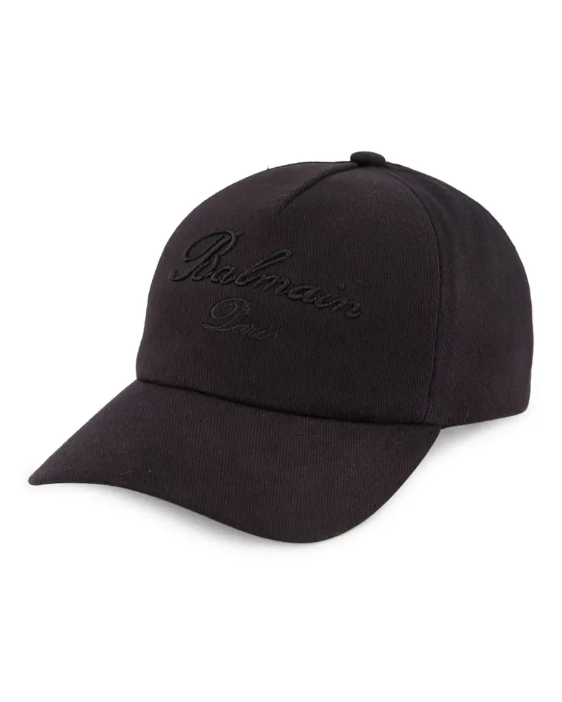 Balmain Signature Baseballkappe mit Stickerei - Schwarz Schwarz
