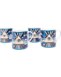 Jonathan Adler 4 Druggist Porzellanbecher Blau