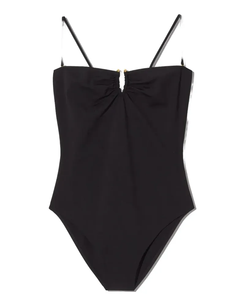 Nili Lotan ruched-detail spaghetti-strap swimsuit - Schwarz Schwarz