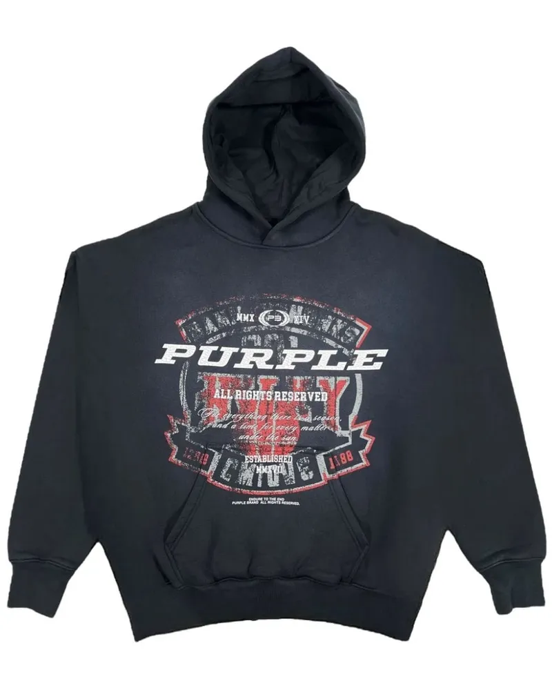 PURPLE BRAND Hoodie mit grafischem Print Schwarz