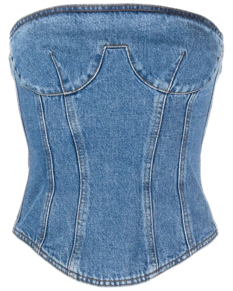 Magda Butrym Corsage mit Jeansborten - Blau Blau