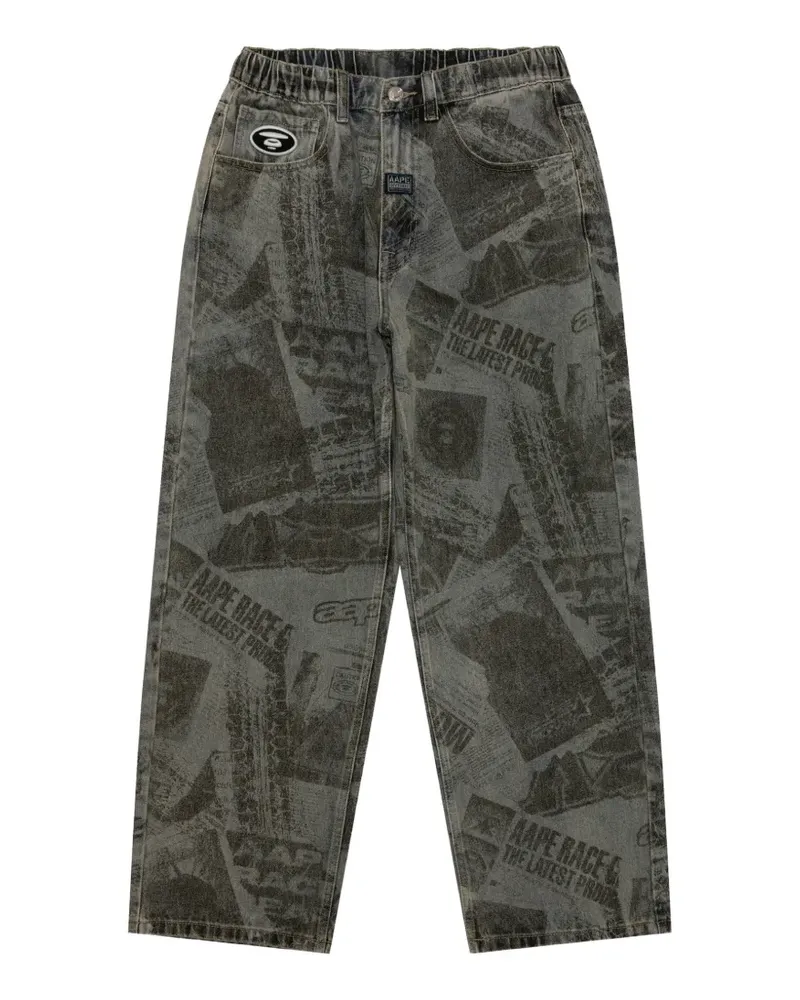 BAPE Hose mit Logo-Patch - Grau Grau