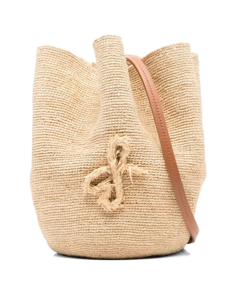 RUSLAN BAGINSKIY tie-detail bucket bag - Nude Nude