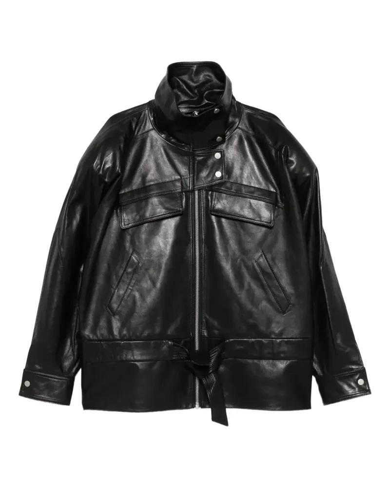 Entire Studios Sol Jacke mit Stehkragen und Gürtel - Schwarz Schwarz