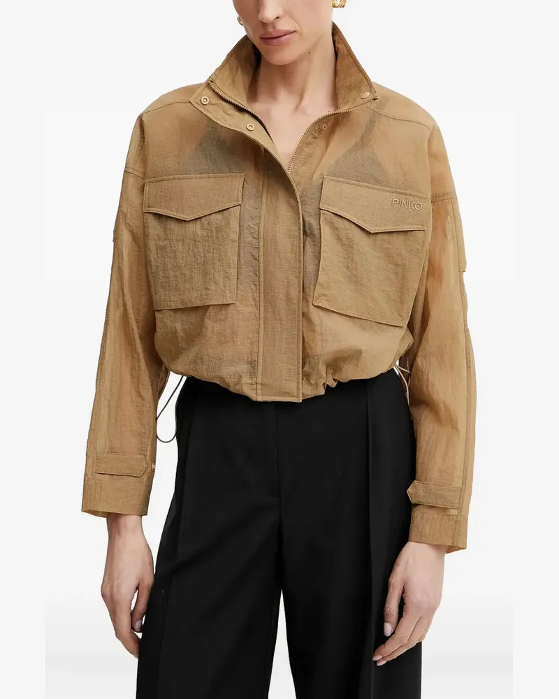 Pinko Cropped-Jacke mit Pattentaschen - Braun Braun