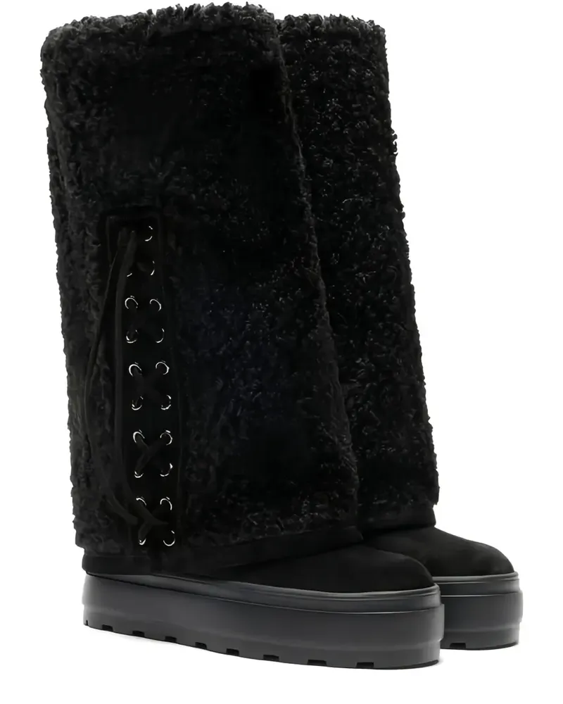 Casadei Schnürstiefel mit Plateau - Schwarz Schwarz