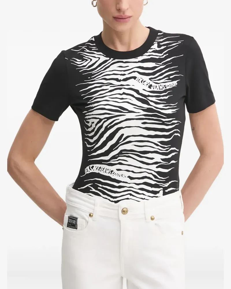 Versace Jeans Oberteil mit Zebra-Print - Schwarz Schwarz