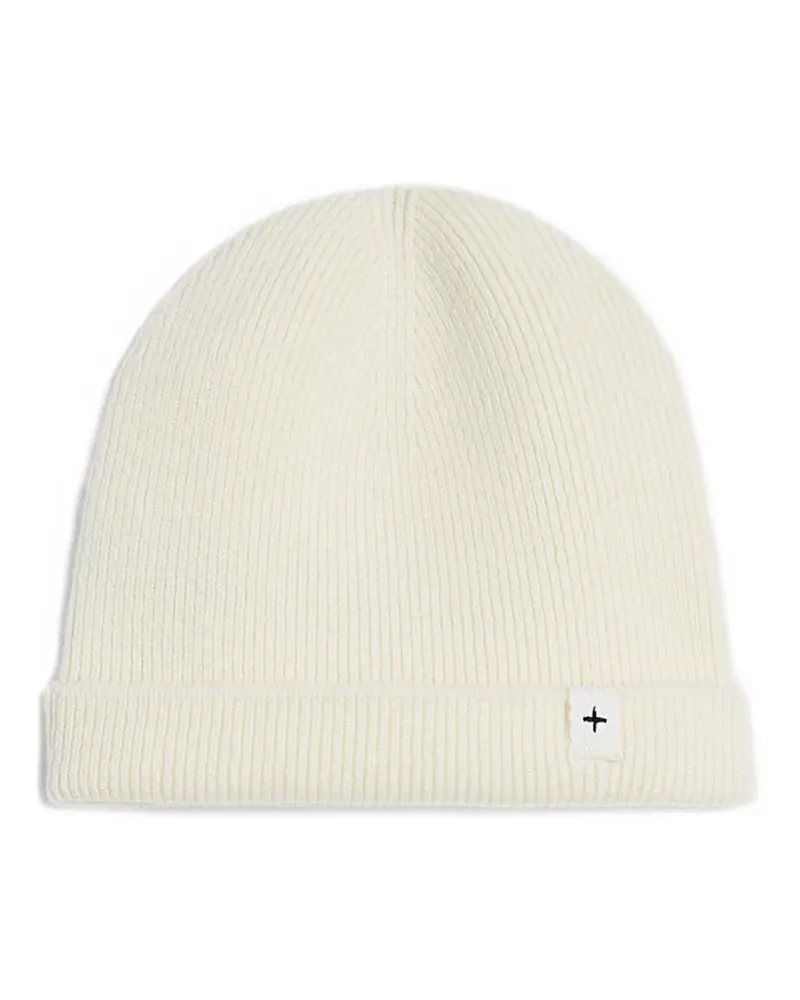Jil Sander Beanie mit Logo-Patch - Weiß Weiß