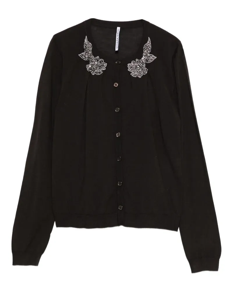 Liviana Conti Cardigan mit verziertem Kragen - Braun Braun