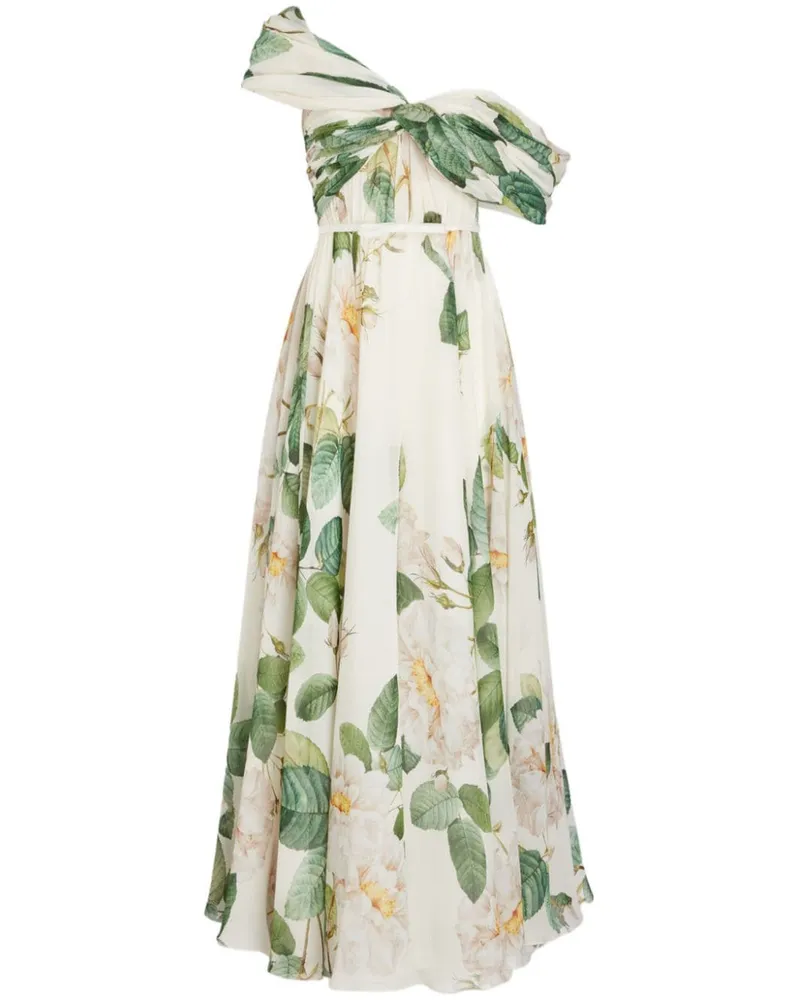 Giambattista Valli Giant Bloom Seidenkleid - Nude Nude