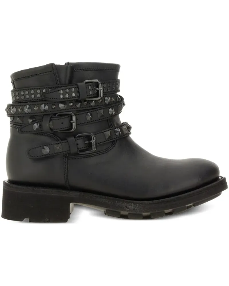 ash Stiefel mit Schnallenverschluss - Schwarz Schwarz