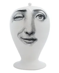 Fornasetti Vase mit Gesichts-Print Weiß