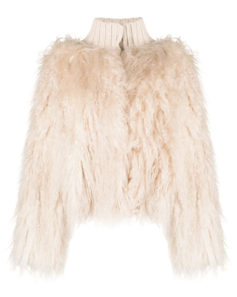 Fabiana Filippi Jacke mit Faux Fur - Nude Nude