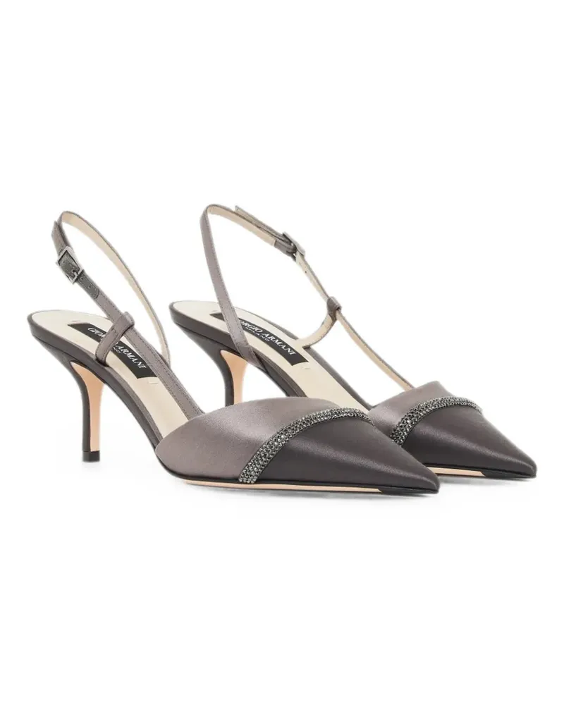 Giorgio Armani crystal-embellished slingback pumps - Grau Grau