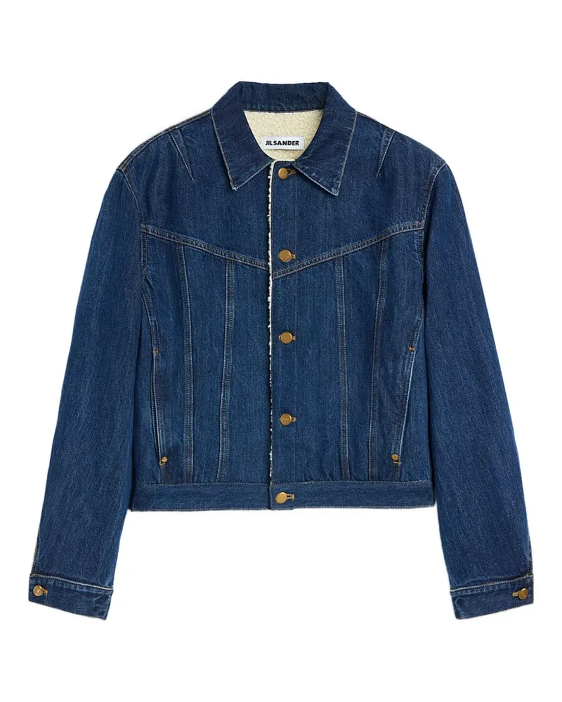 Jil Sander Jeansjacke mit Fleece-Futter - Blau Blau