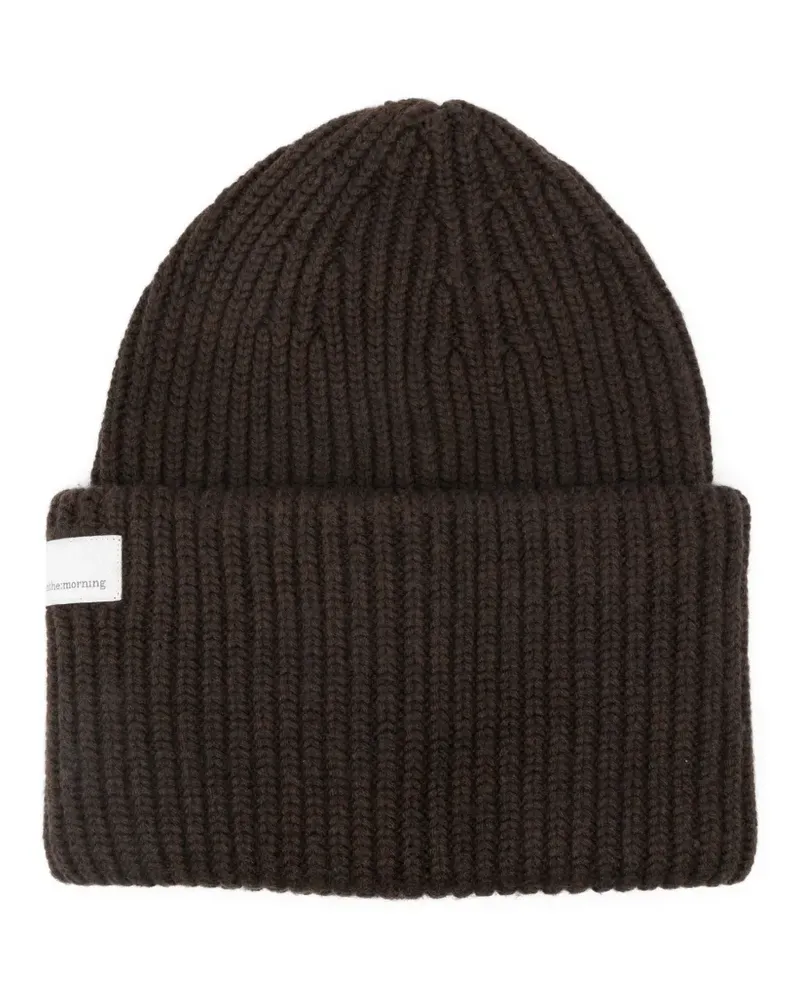 nine:inthe:morning ribbed wool beanie - Braun Braun