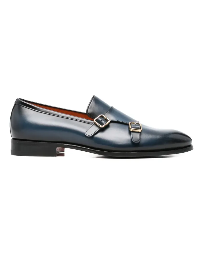 Santoni Loafer mit Schnallenriemen - Blau Blau