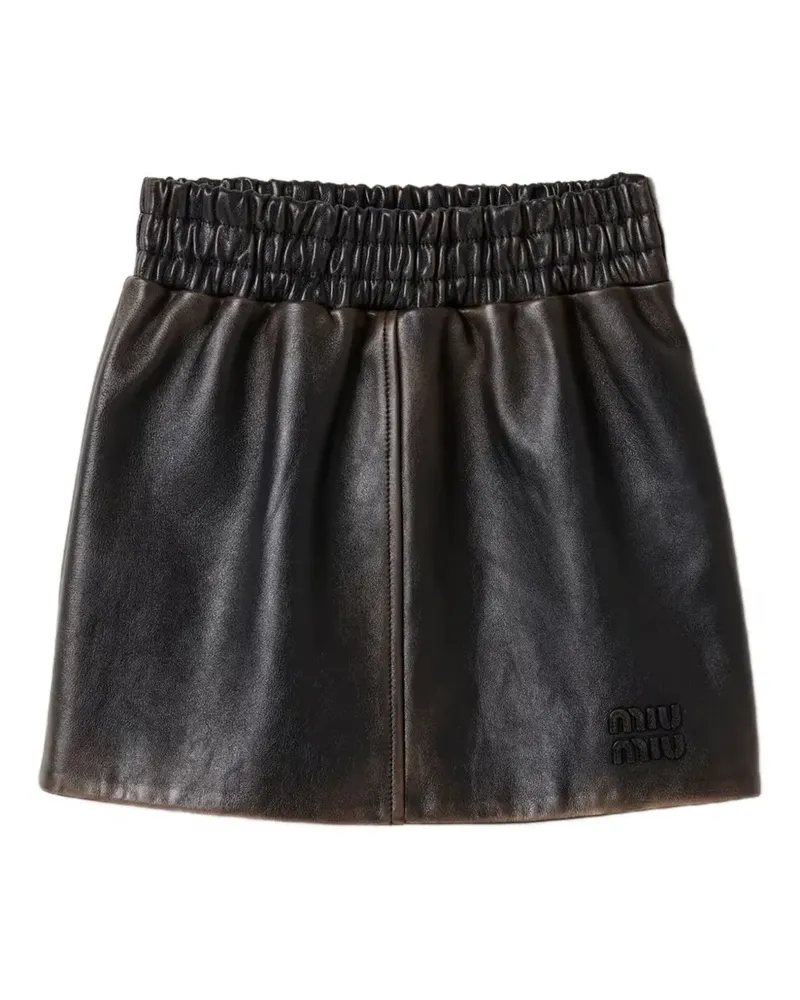 Miu Miu Rock aus Nappaleder - Schwarz Schwarz