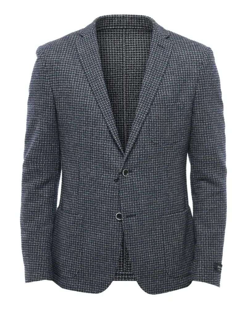Corneliani checked single-breasted blazer - Blau Blau