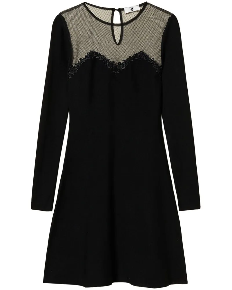 Twin-Set Minikleid mit aufgestickten Details - Schwarz Schwarz