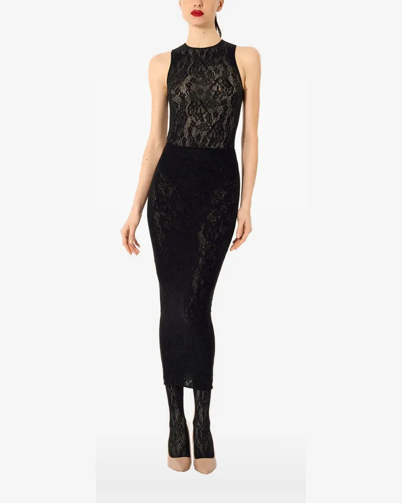 Wolford Infinite Rose floral-pattern bodysuit - Schwarz Schwarz