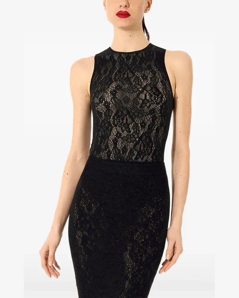 Wolford Infinite Rose Body mit Blumenmuster - Schwarz Schwarz