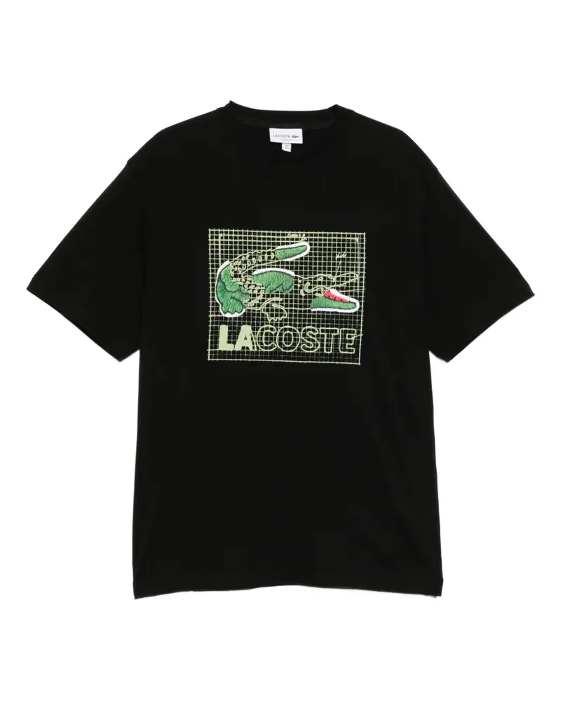 Lacoste T-Shirt mit grafischem Print - Schwarz Schwarz