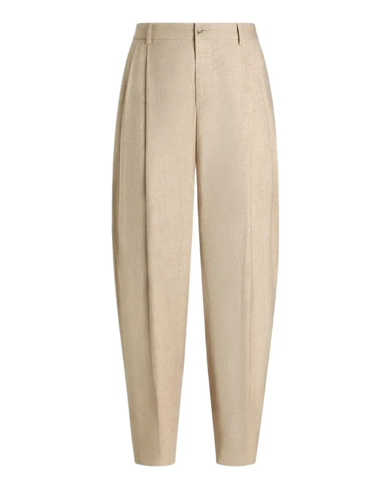 Dolce & Gabbana Hose aus Hanf und Seide mit Tweed-Effekt - Nude Nude