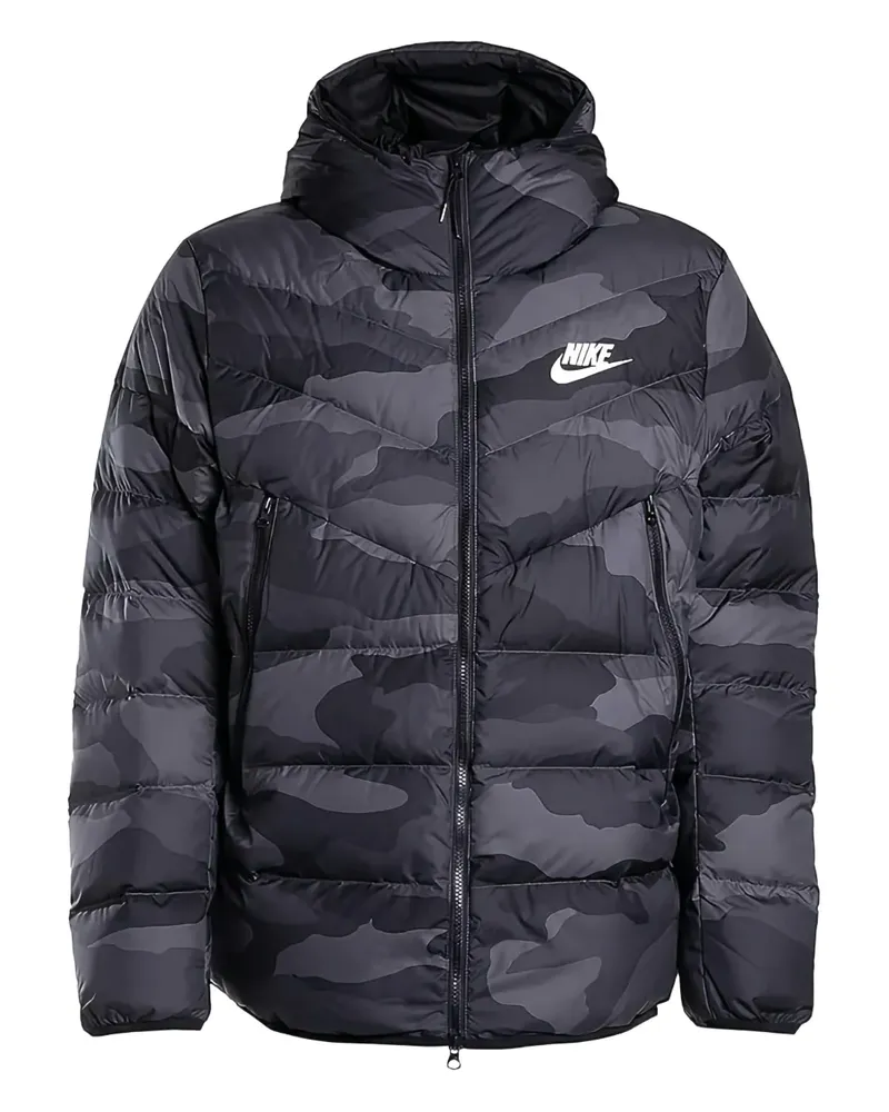 Nike Daunenjacke mit Camouflage-Print - Schwarz Schwarz