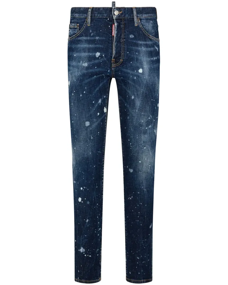 Dsquared2 Skinny-Jeans mit Farbklecks-Print - Blau Blau
