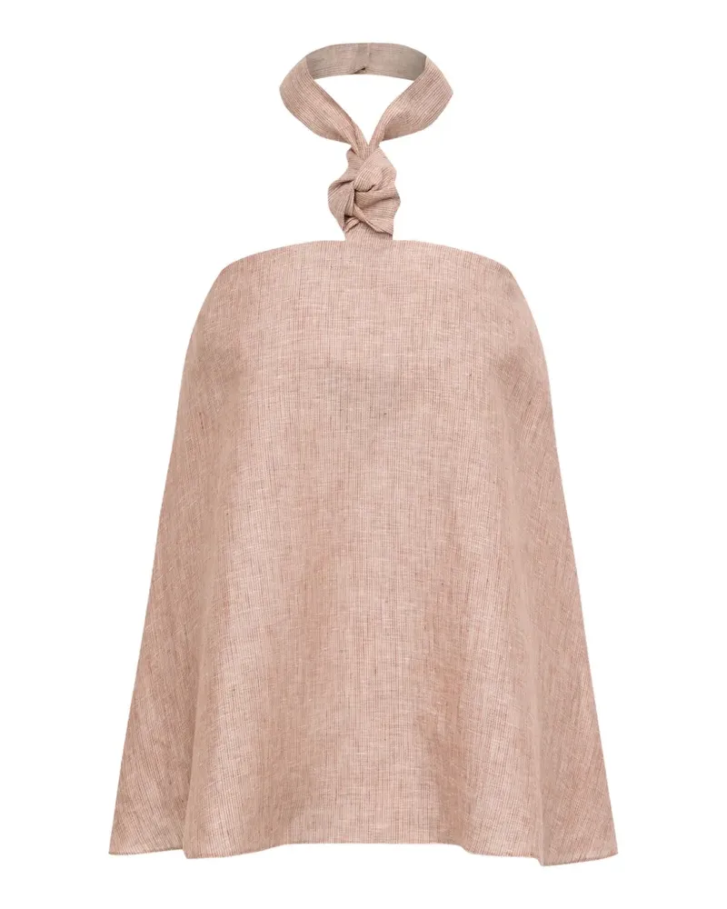12 STOREEZ Gelato Neckholder-Top mit Knotendetail - Rosa Rosa
