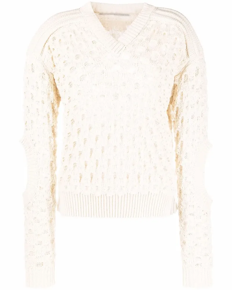 Stella McCartney Pullover mit Lochstrickmuster - Nude Nude
