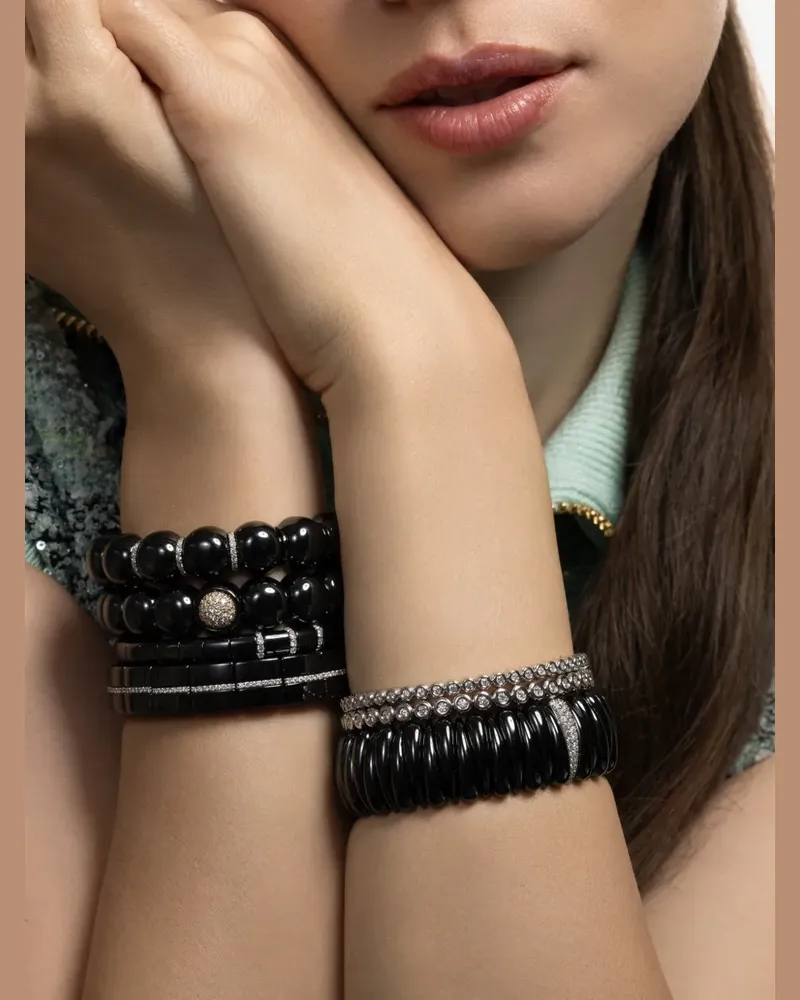 Roberto Demeglio diamond bezel stretch bracelet - Silber Silber