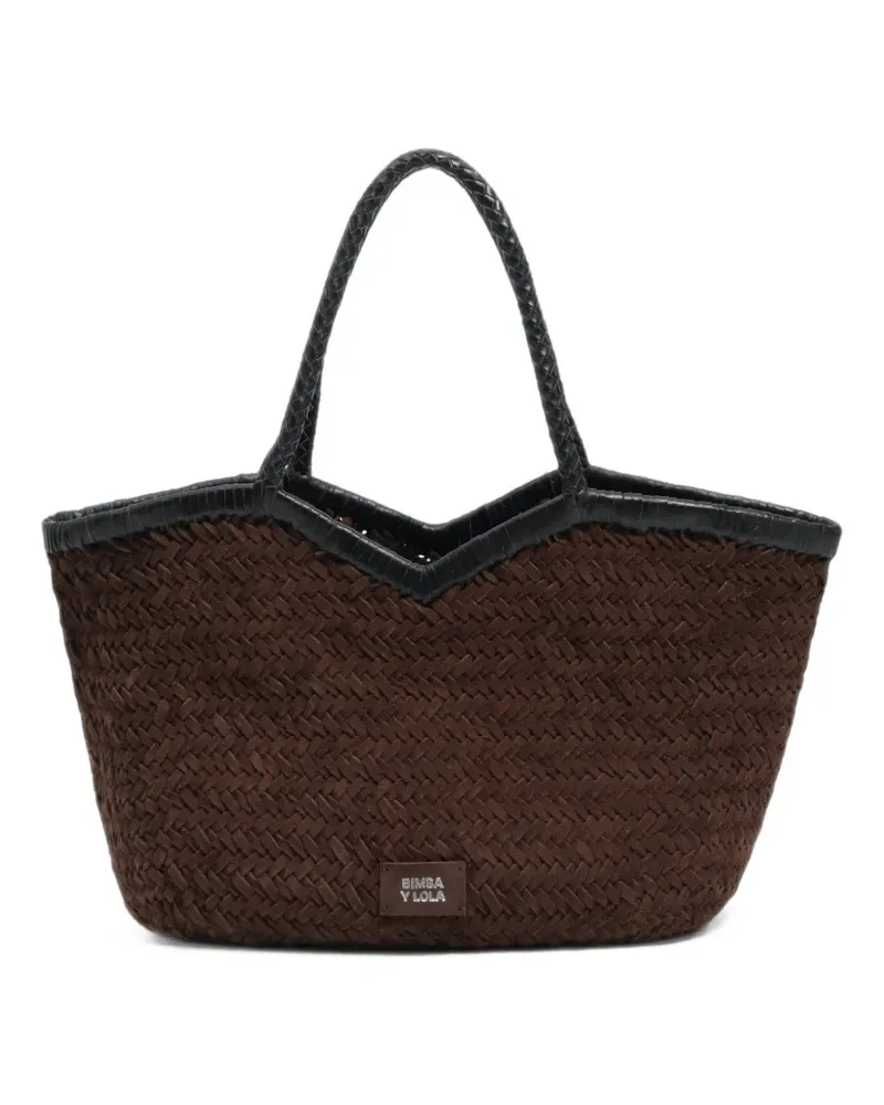BIMBA Y LOLA Große Chocolate Tote Bag aus Leder - Braun Braun